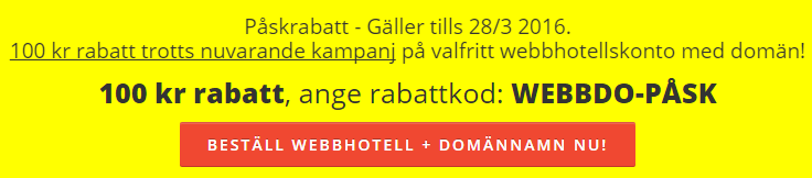 Rabattkod Webbdo under påsken